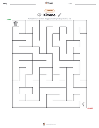 Podgląd drukowalnego arkusza ćwiczeń Kimono