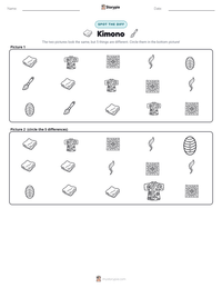 Kimono printable worksheet preview