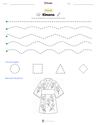 Kimono printable worksheet preview