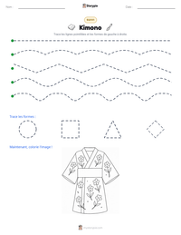 Aperçu de la feuille de travail imprimable Kimono