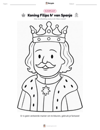 Koning Filips IV van Spanje afdrukbare werkblad voorbeeld