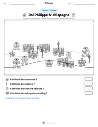 Aperçu de la feuille de travail imprimable Roi Philippe IV d'Espagne