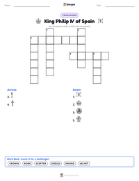 King Philip IV of Spain printable worksheet preview