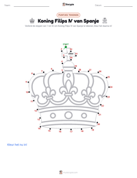 Koning Filips IV van Spanje afdrukbare werkblad voorbeeld