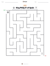 King Philip IV of Spain printable worksheet preview