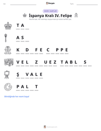 İspanya Kralı IV. Felipe yazdırılabilir çalışma sayfası önizlemesi