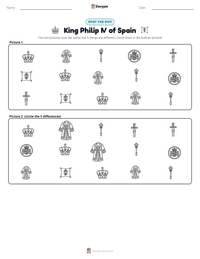 King Philip IV of Spain printable worksheet preview