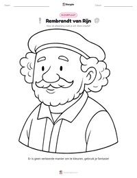 Rembrandt van Rijn afdrukbare werkblad voorbeeld