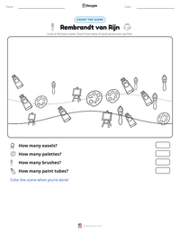 Rembrandt van Rijn printable worksheet preview