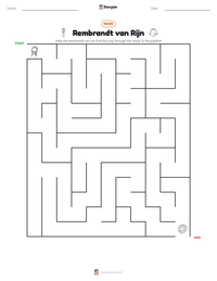 Rembrandt van Rijn printable worksheet preview