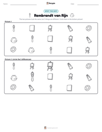 Rembrandt van Rijn printable worksheet preview