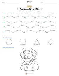 Rembrandt van Rijn printable worksheet preview