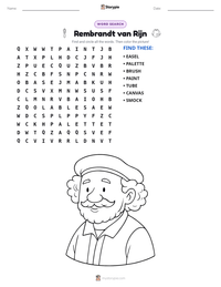 Rembrandt van Rijn printable worksheet preview