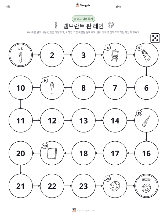 주사위 굴리고 이동하기 게임