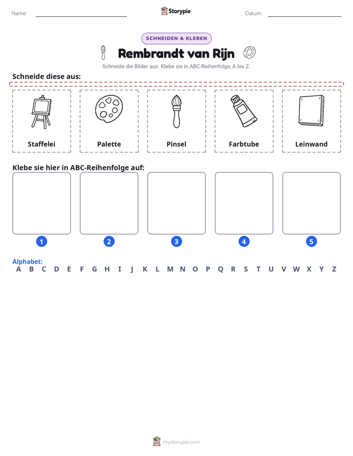 Schneiden & Einfügen Alphabet