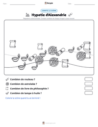 Aperçu de la feuille de travail imprimable Hypatie d'Alexandrie