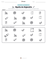 Vista previa de la hoja de trabajo imprimible de Hipatia de Alejandría