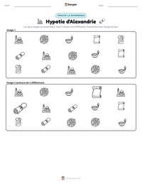 Aperçu de la feuille de travail imprimable Hypatie d'Alexandrie