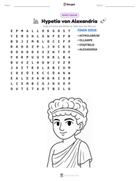 Hypatia von Alexandria druckbare Arbeitsblatt Vorschau