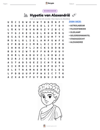 Hypatia van Alexandrië afdrukbare werkblad voorbeeld