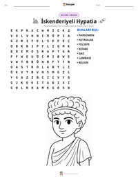 İskenderiyeli Hypatia yazdırılabilir çalışma sayfası önizlemesi