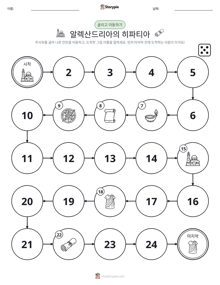 주사위 굴리고 이동하기 게임