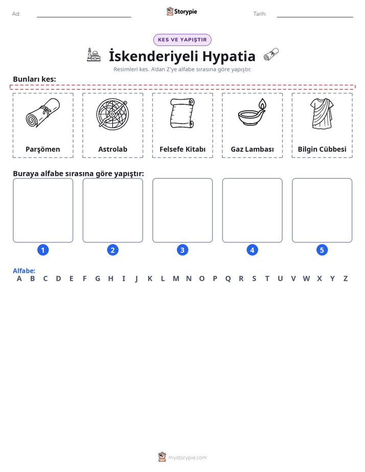 Kes & Yapıştır Alfabe