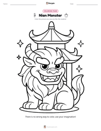 Nian Monster printable worksheet preview