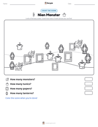 Nian Monster printable worksheet preview