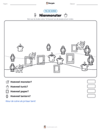 Nianmonster afdrukbare werkblad voorbeeld