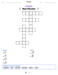 Nian Monster printable worksheet preview