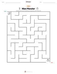 Nian Monster printable worksheet preview