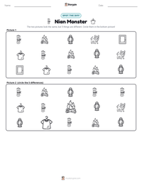 Nian Monster printable worksheet preview