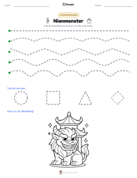 Nianmonster afdrukbare werkblad voorbeeld