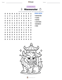 Nianmonster afdrukbare werkblad voorbeeld