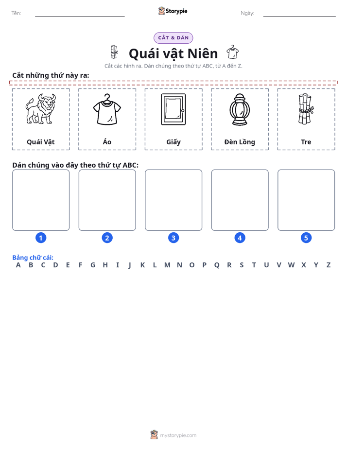 Cắt & Dán Chữ Cái