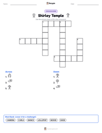 Shirley Temple printable worksheet preview