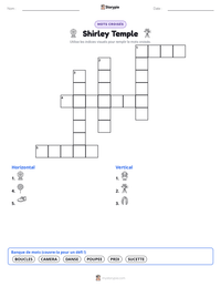 Aperçu de la feuille de travail imprimable Shirley Temple