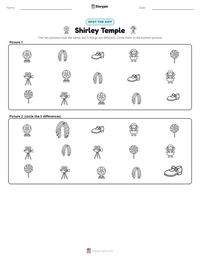 Shirley Temple printable worksheet preview