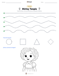 Vista previa de la hoja de trabajo imprimible de Shirley Temple