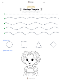 Shirley Temple yazdırılabilir çalışma sayfası önizlemesi