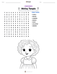 Shirley Temple printable worksheet preview