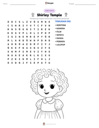 Prabaca lembar kerja cetak Shirley Temple