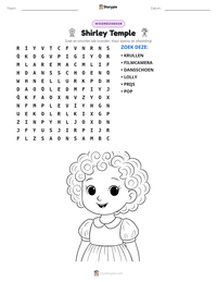 Shirley Temple afdrukbare werkblad voorbeeld