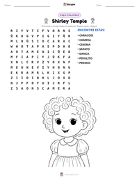 Prévia da folha de atividades imprimível Shirley Temple