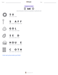 Inti printable worksheet preview