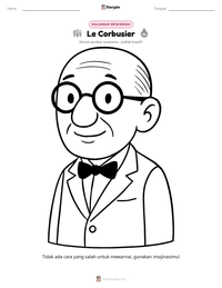 Prabaca lembar kerja cetak Le Corbusier