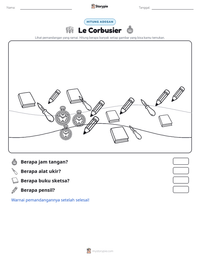 Prabaca lembar kerja cetak Le Corbusier