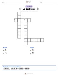 Le Corbusier printable worksheet preview