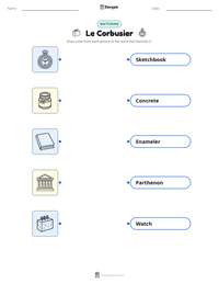 Le Corbusier printable worksheet preview